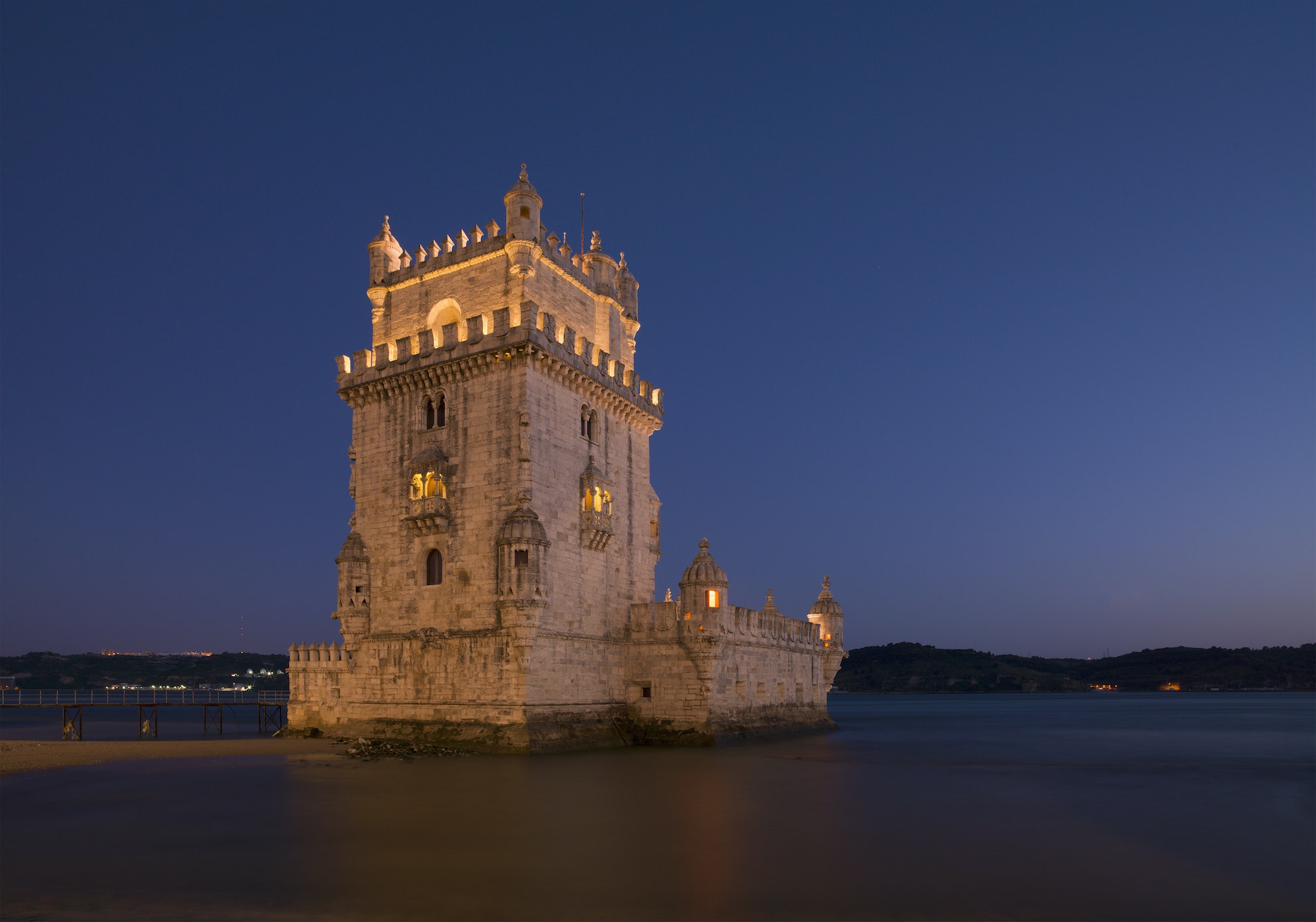 Belem Tower at night, Lisbon, Portugal